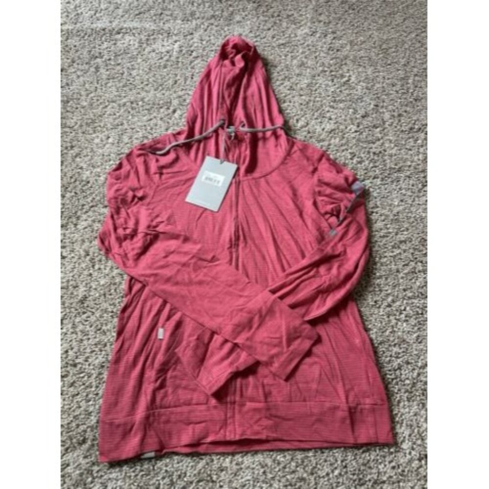 Bench Womens Stripes Long Sleeve Logo Active Pull Over Top Size Small Hoodie
